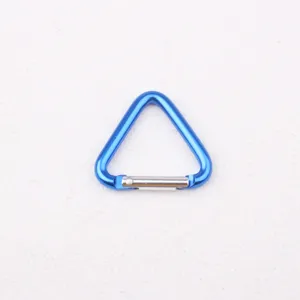 Blauer Aluminium Dreieck Karabiner Mini Federverschluss Haken für Rucksack Schlüssel Outdoor Sport.