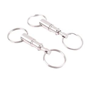 Portachiavi in metallo staccabile doppia testa sgancio rapido anello per esterno set.