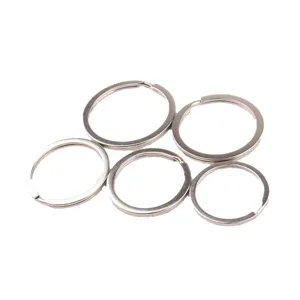 Anillos de llavero planos de metal, anillos dobles partidos para llaveros y accesorios.