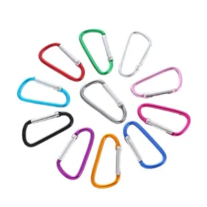 Mousquetons en aluminium colorés lot de crochets à pression D-ring pour sacs à dos et gourdes.