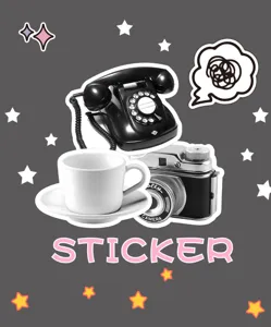Paquete de pegatinas vintage en blanco y negro impermeables para portátil teléfono 60pz