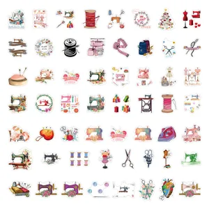 Retro naaimachine stickers waterdicht ambachtelijke stickers voor laptop koffer decor