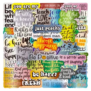 50pcs motivational quote stickers waterproof vinyl aesthetic stickers for laptop water bottle