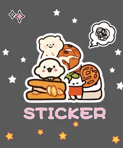 Cute cartoon bear bread decorative waterproof sticker set for phone case laptop diary decor