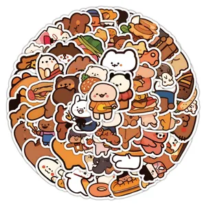 Cute Bear Stickers Waterproof Vinyl Decals Aesthetic Cartoon Stickers For Phone Case Laptop Luggage Water Bottle