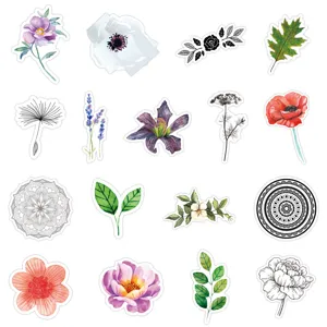 Waterproof plant flower stickers set aesthetic botanical floral laptop water bottle decals