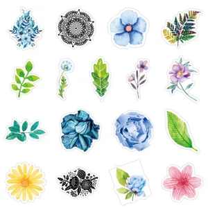 Waterproof botanical plant flower stickers set for journaling, laptop, and water bottle decor