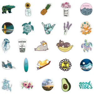 Cute aesthetic vinyl stickers pack for laptop water bottle skateboard luggage 100pcs