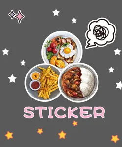 Realistic food sticker set waterproof vinyl stickers for laptop phone luggage decoration.