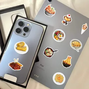 Waterproof realistic food stickers for phone, tablet, laptop, and journal decoration.