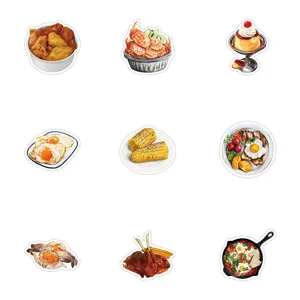 Waterproof realistic food stickers set, perfect for notebook, phone, water bottle, luggage.