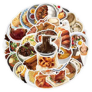food stickers pack waterproof vinyl cute aesthetic decals for laptop water bottle journal