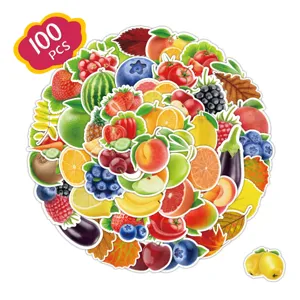 100pcs cute fruit stickers waterproof vinyl decals for laptop phone case luggage decor