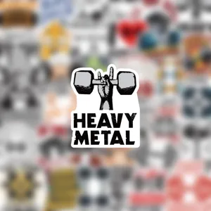 Adesivo per fitness con manubrio heavy metal per laptop valigia impermeabile in vinile
