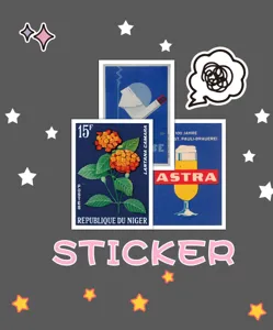 Vintage blue decorative stickers set, waterproof vinyl aesthetic decals for laptop, cup, phone.