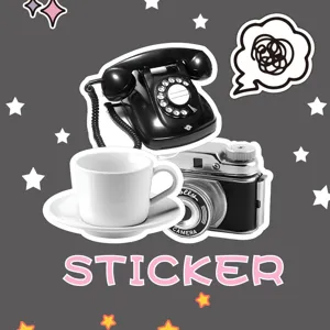 60pcs Pegatinas Decorativas Impermeables Estilo Retro Blanco y Negro para Funda de Teléfono