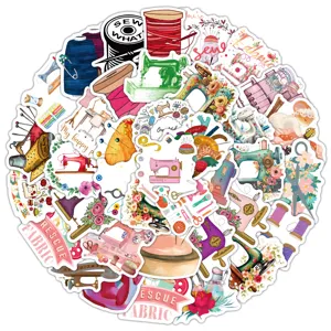 Naaien thema waterdichte decoratieve stickers set voor laptop bagage skateboard gitaar