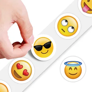 Rotolo di adesivi emoji impermeabili per diario, quaderno e decorazione di bottiglie.