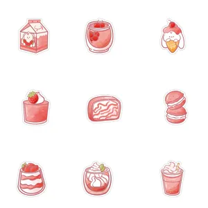 60pz Adesivi Rosa Kawaii Dessert Carini Estetici Per Custodia Telefono Borraccia