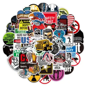 50pcs casque dessin animé graffiti autocollants imperméable ensemble pour ordinateur