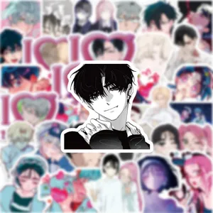 52pcs waterproof anime graffiti stickers, cool aesthetic character decals for laptop skateboard.