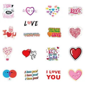 San Valentino amore cuore adesivi impermeabili set, simpatico pacchetto sticker laptop.
