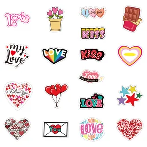 San Valentino amore cuore adesivi graffiti impermeabili set, arte parole inglesi adesivi laptop
