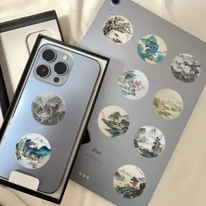 Chinesische Landschaftsmalerei wasserdichte Aufkleber für Handy und Tablet Dekoration