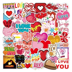 100pz San Valentino Amore Cuore Graffiti Adesivi Impermeabili Carini per Telefono Portatile
