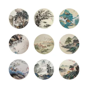 Waterproof Chinese landscape painting decorative stickers for laptop phone and cup