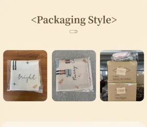 Home cushion cover packaging display, independent bag and bulk box options available.