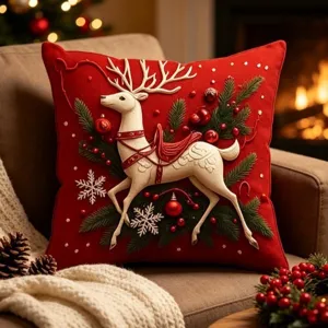Christmas decorative pillow cover red festive cushion case holiday sofa home decor