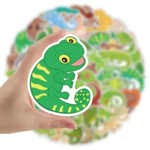 Cute cartoon lizard waterproof vinyl sticker for diary laptop skateboard decoration pack