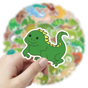 Cute cartoon lizard stickers pack waterproof vinyl decal for luggage laptop scrapbooking.