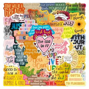 Waterproof PVC English Motivational Quotes Graffiti Stickers Set For Luggage Skateboard Laptop Water Bottle Decals