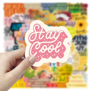 Waterproof motivational English sticker set, vinyl decal for laptop, skateboard, water bottle.