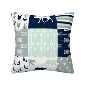 Nordic forest style patchwork cushion cover, soft decorative sofa pillowcase for home decor