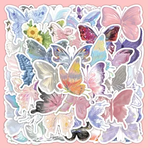 Shiny Butterfly Journal Stickers Aesthetic Cute Waterproof Decals For Notebook Phone Case Scrapbook DIY Decoration