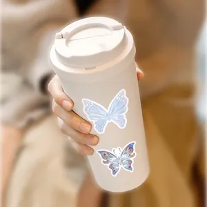 Waterproof holographic butterfly stickers for phone case laptop luggage water bottle diy
