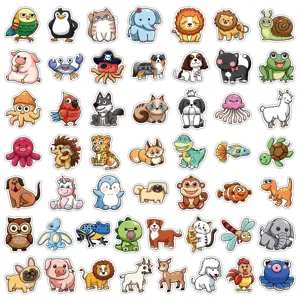 Cute cartoon animal stickers waterproof vinyl decals for phone case laptop luggage diary