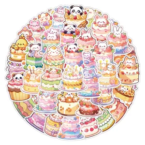 Cute cartoon cake dessert stickers waterproof decal set for notebook luggage phone case 60pcs