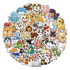 Cute cartoon animal stickers pack for laptop phone case luggage waterproof vinyl decals set
