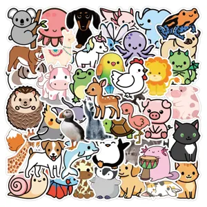 Cute cartoon animal stickers, diverse cute designs for DIY decoration and crafting.