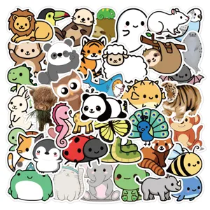 Cute cartoon animal stickers pack, waterproof vinyl stickers for laptop phone case water bottles.
