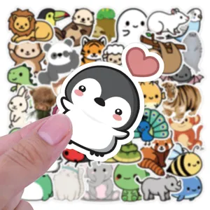 Cute cartoon animal stickers set, waterproof vinyl decal for laptop and phone case.