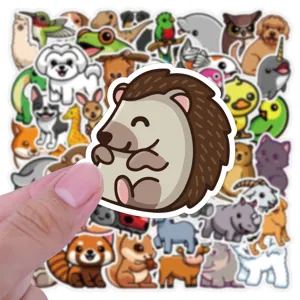 Cute cartoon animal stickers pack for laptop, phone case, luggage and DIY crafts decoration.