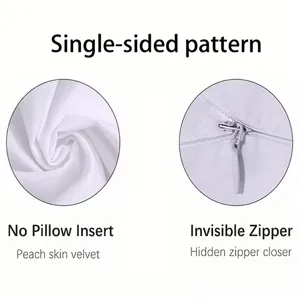 Peach skin velvet single-sided pattern pillow cover with invisible zipper main view.
