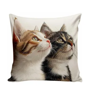 Süsser realistischer Katzen-Kissenbezug, dekoratives Kissen für Sofa, Schlafzimmer und Zuhause.