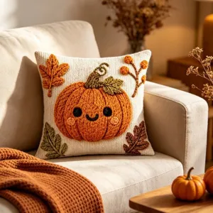 Autumn pumpkin throw pillow cover cute knit decorative cushion case for living room sofa home decor