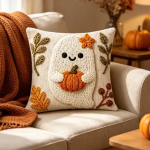 Halloween cute ghost pumpkin knitted pillow cover autumn sofa decorative cushion case